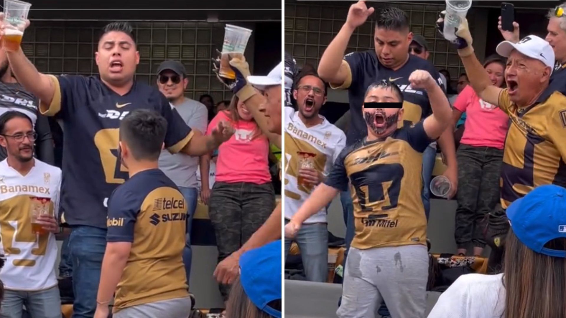 Video: Afición de Pumas "Bautiza" a Niño y Desata Críticas