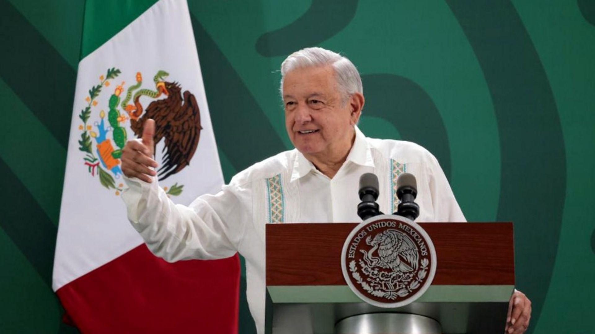 El presidente López Obrador en conferencia mañanera 