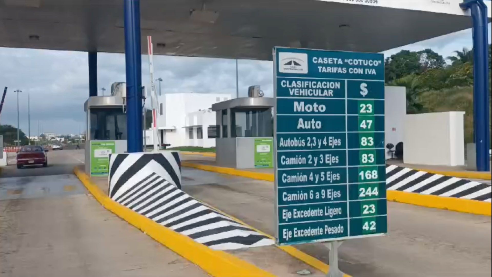 Costos de la caseta del túnel sumergido de Coatzacoalcos