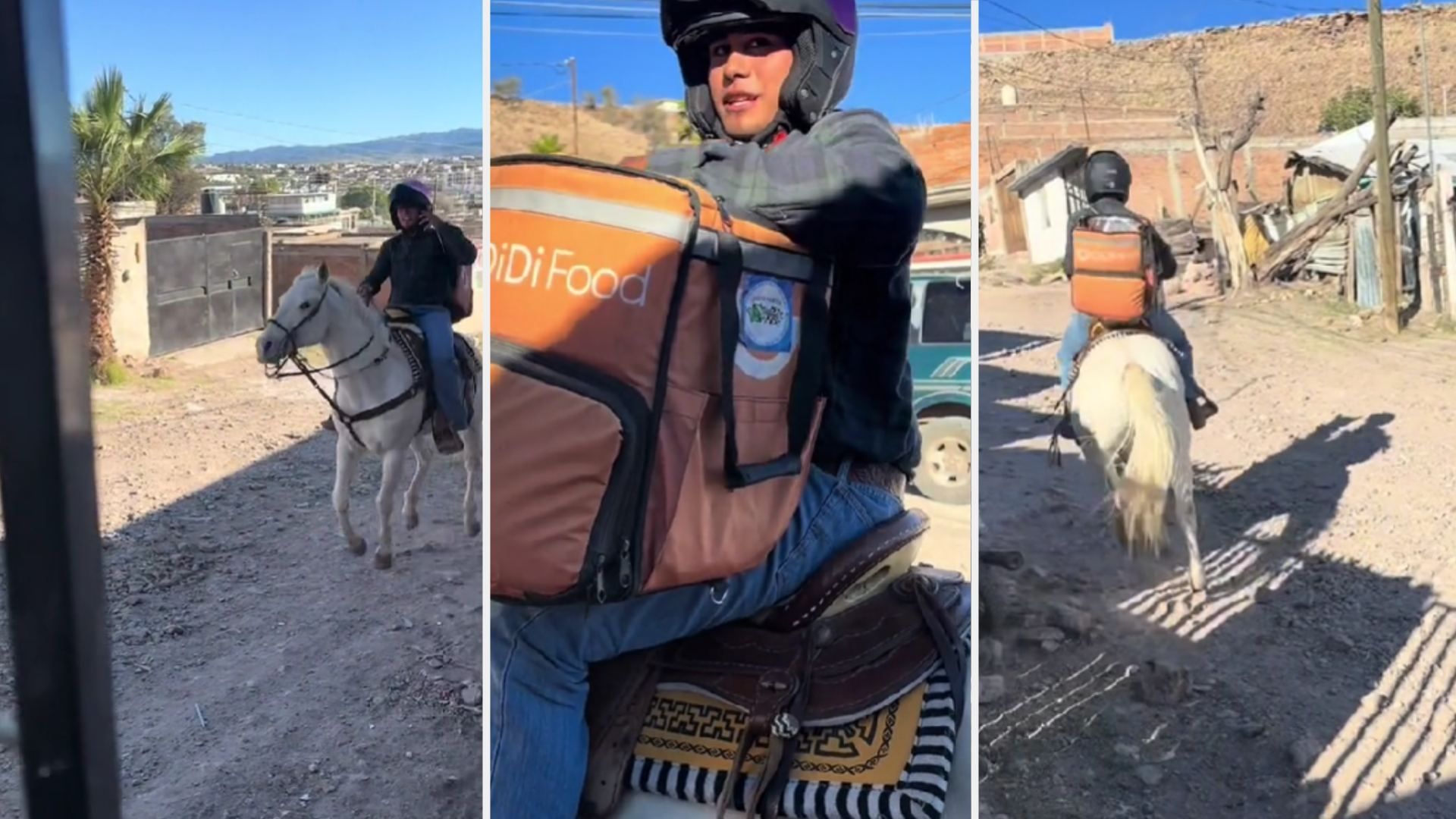 Video | México Mágico: Repartidor de Comida por Aplicación Hace Entregas a Caballo  