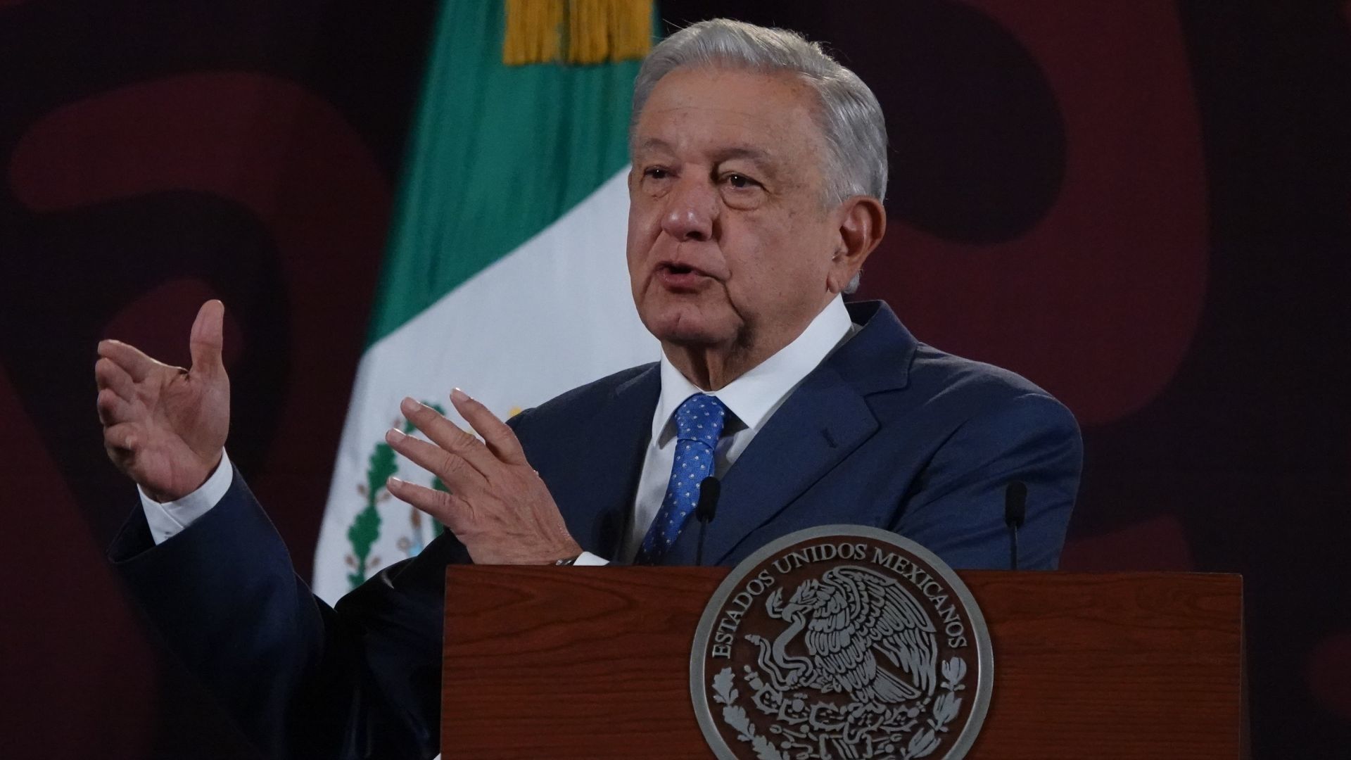 El presidente López Obrador en conferencia mañanera 