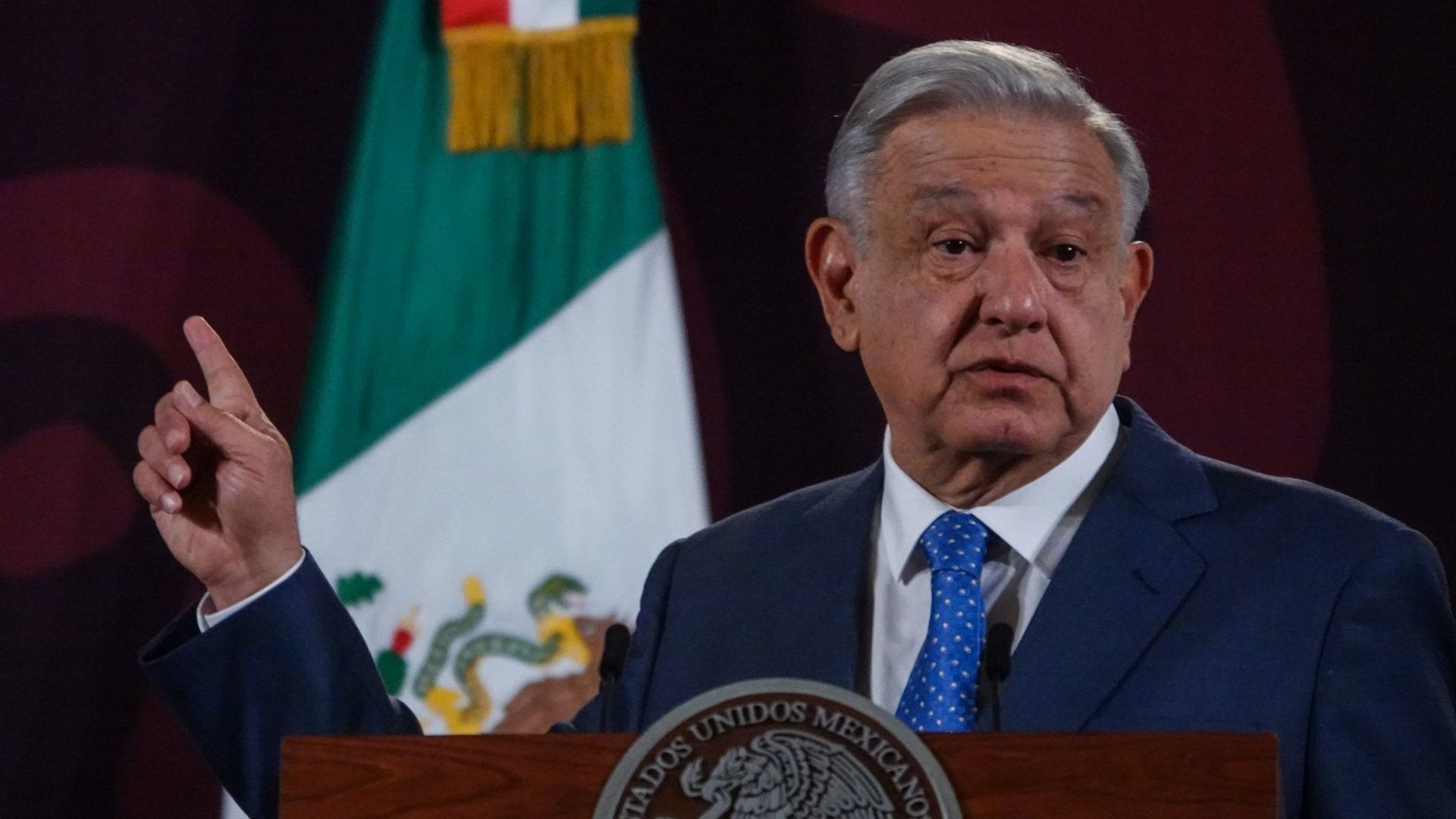 El presidente López Obrador en conferencia mañanera 