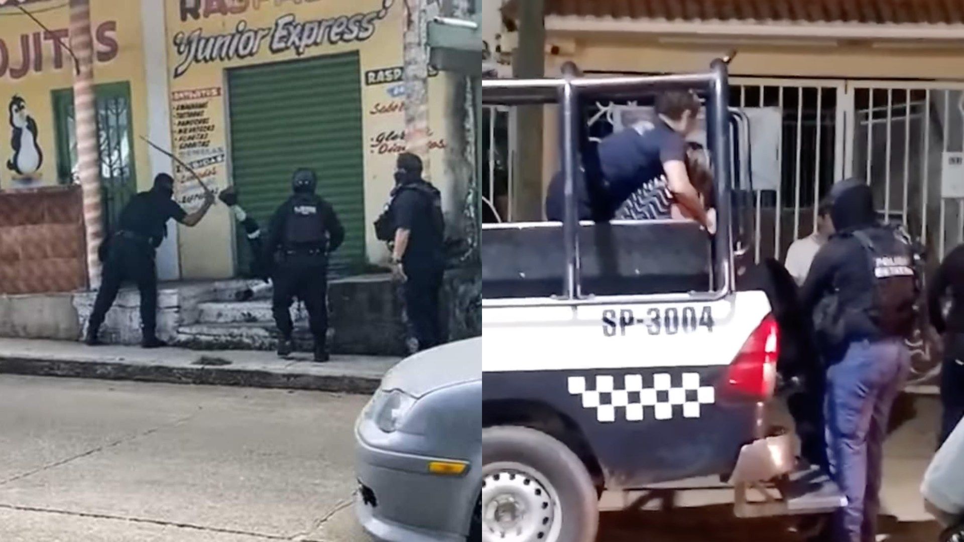 policías agreden a madre e hijo en Acayucan