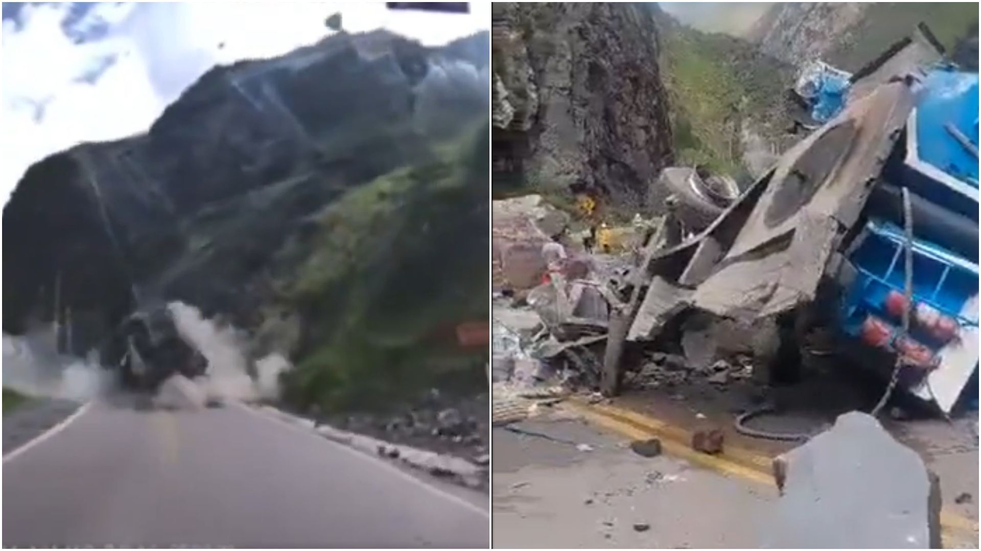 Accidente en Carretera Central de San Mateo, Perú: Deslizamiento de rocas aplasta vehículos