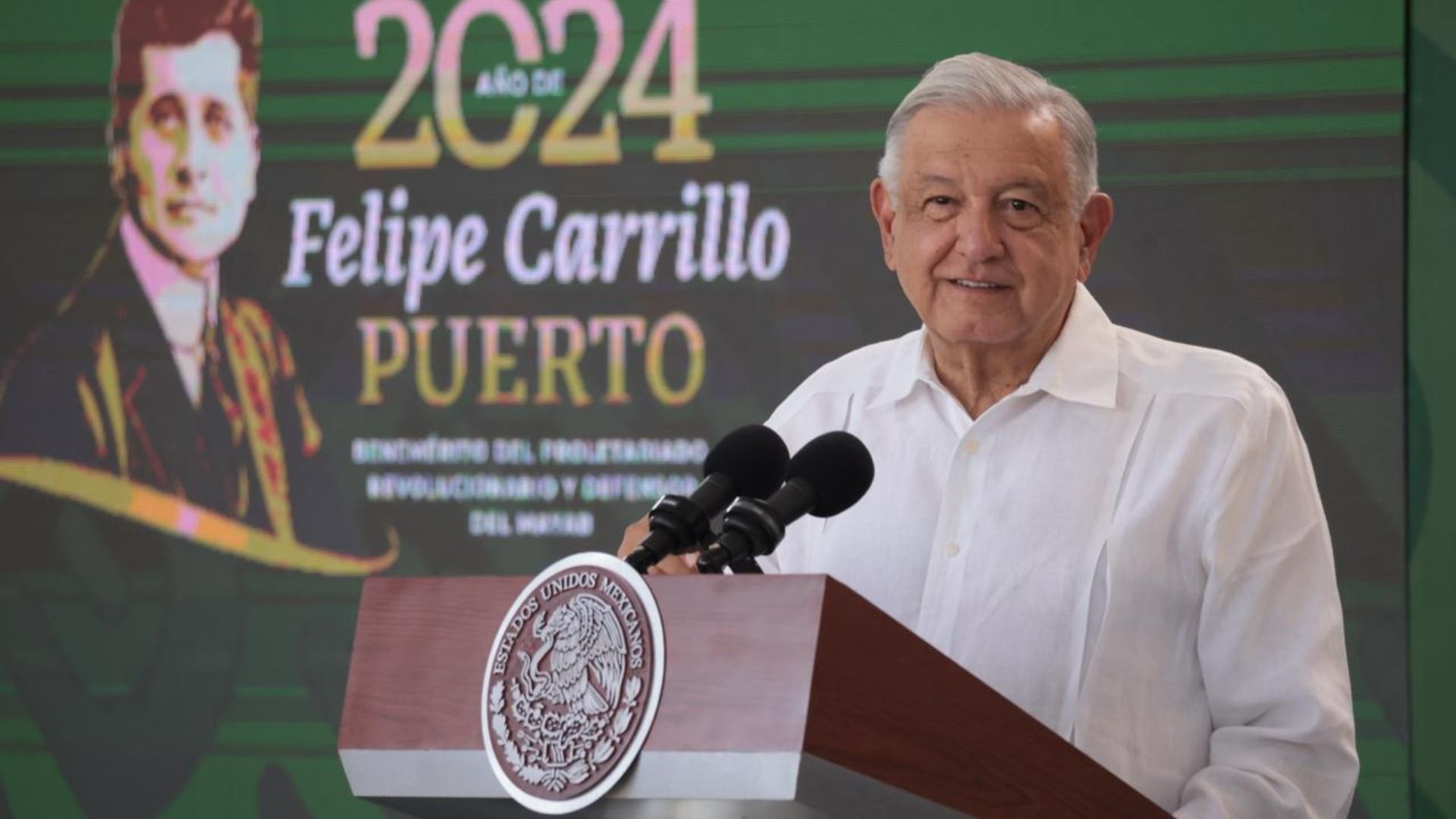 El presidente López Obrador en conferencia mañanera 