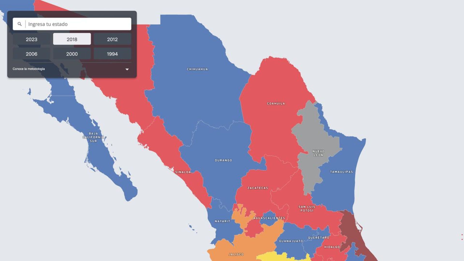 Este es el mapa interactivo con los últimos gobernadores de cada estado en México