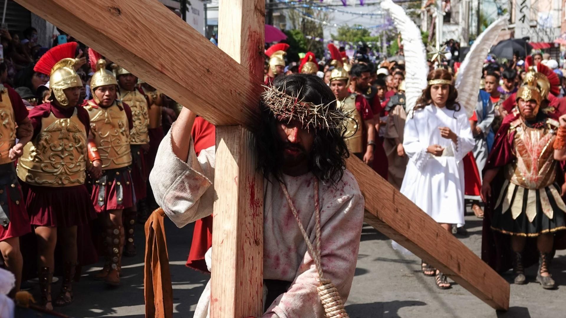 Ruta y momentos con puntos de las caídas Jesús en el Viacrucis 2024 de Iztapalapa