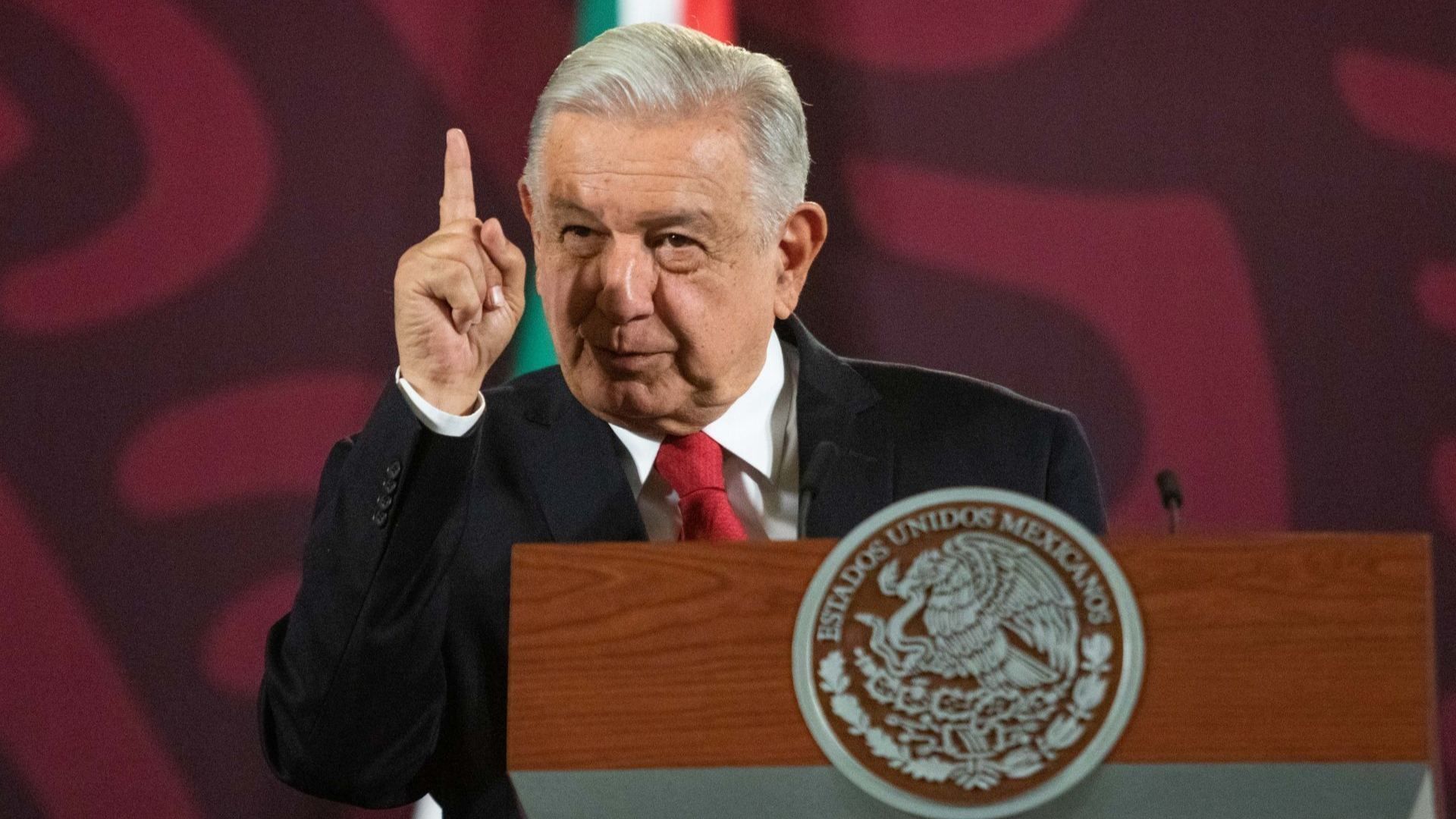 El presidente López Obrador durante una conferencia mañanera.