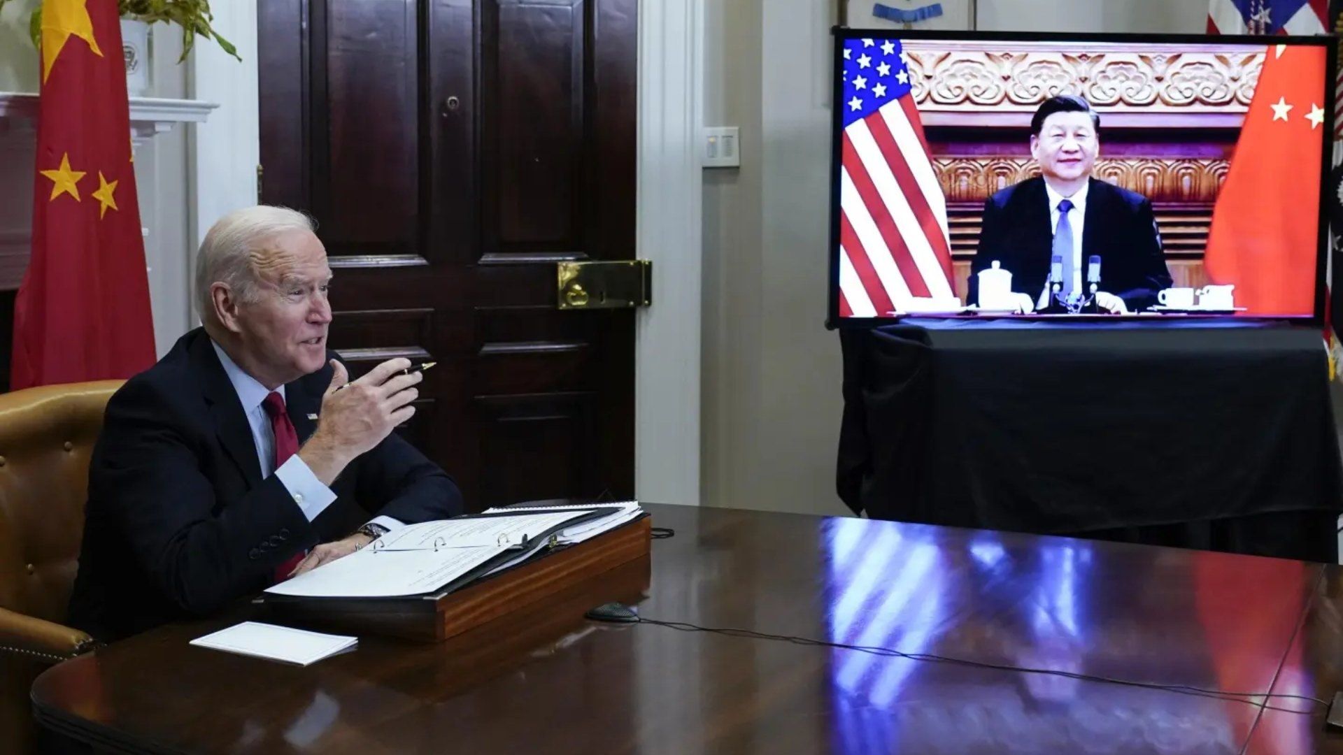 Charla telefónica del presidente Joe Biden y Xi Jinping de China. Foto: APCharla telefónica del presidente Joe Biden y Xi Jinping de China