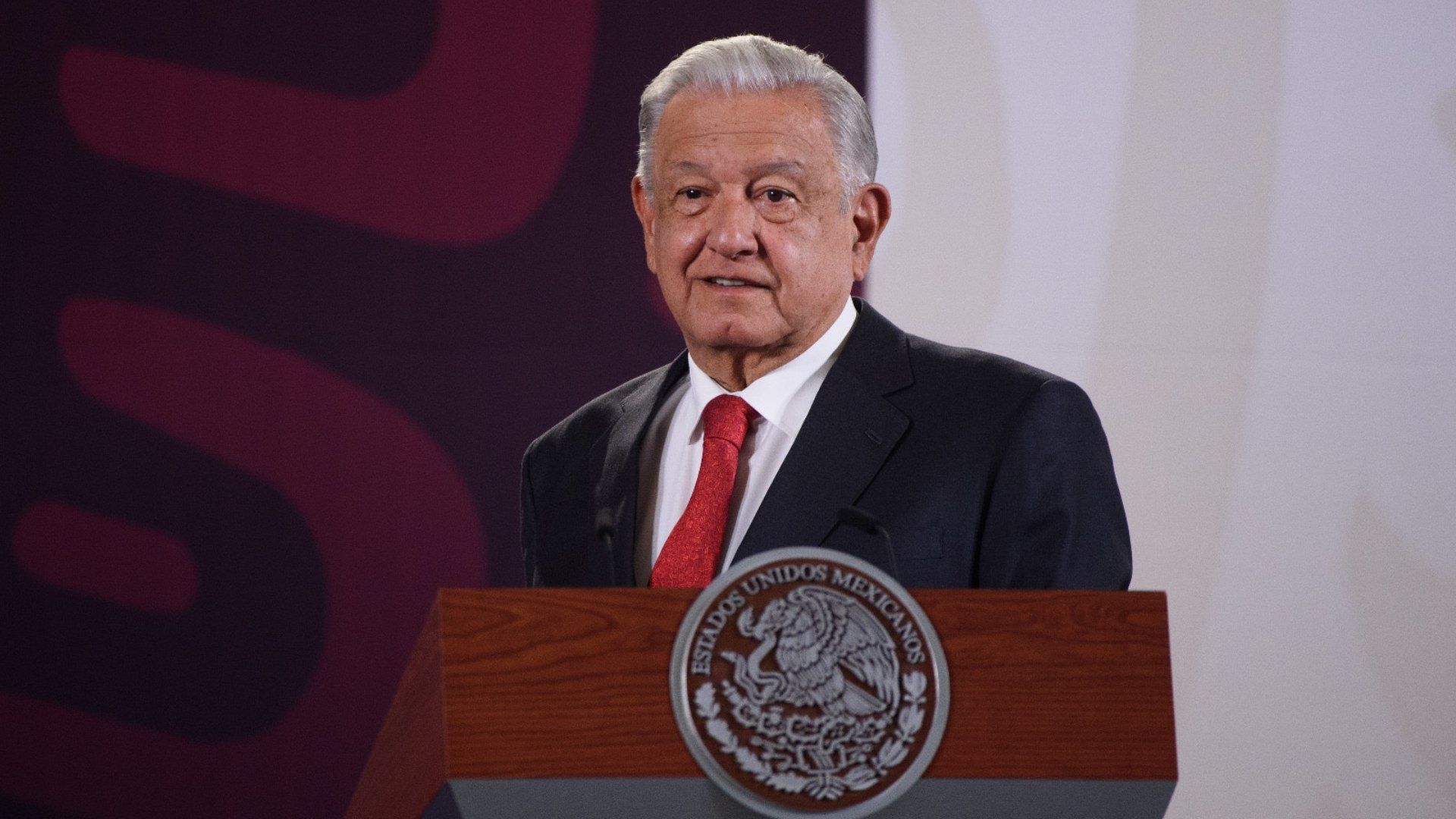 El presidente López Obrador en conferencia mañanera 