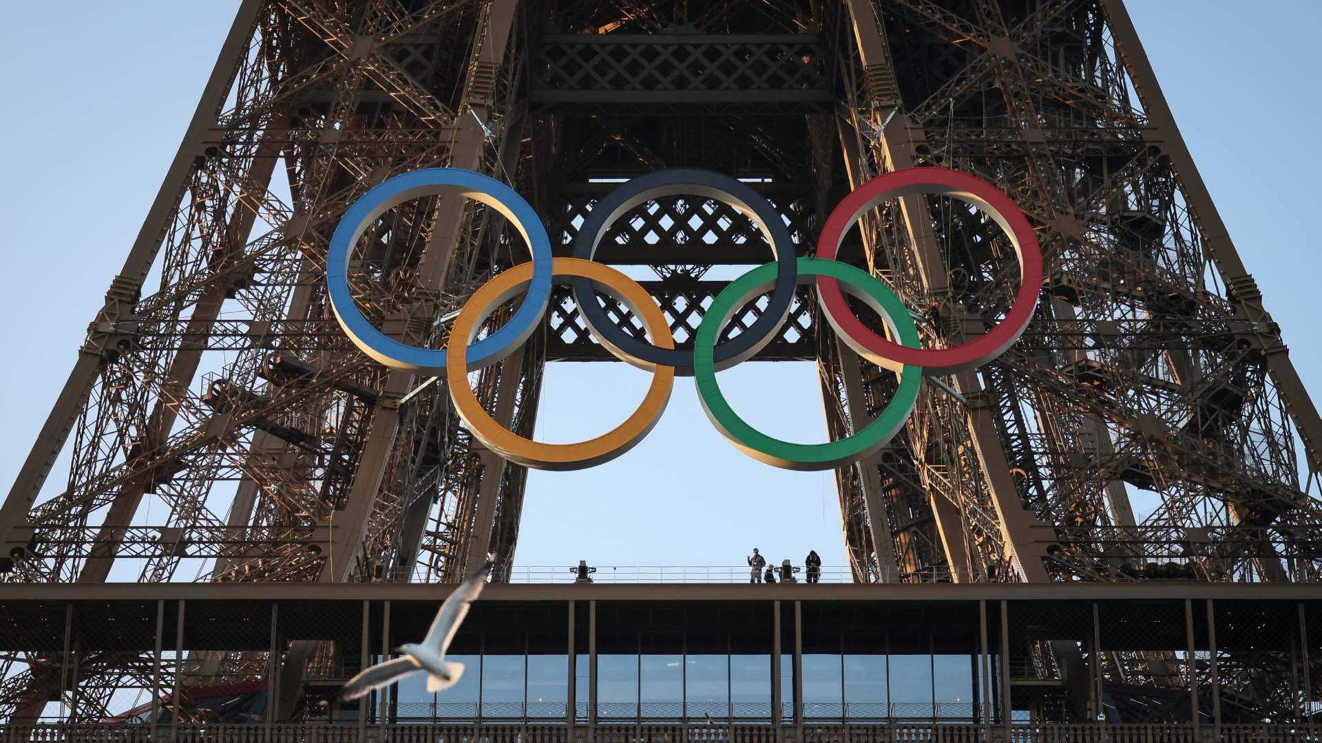 Anillos Olímpicos Engalanan ya la Torre Eiffel