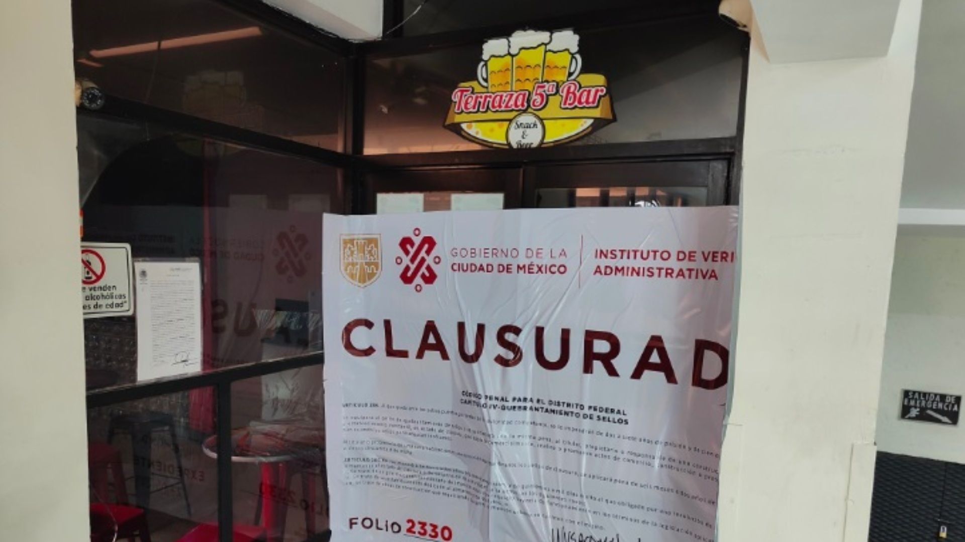 Bares clausurados en el centro de la CDMX