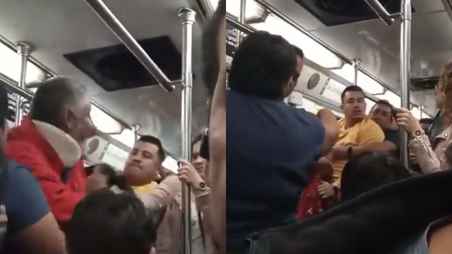 Usuarios del Metro de la CDMX protagonizan una pelea en uno de los vagones