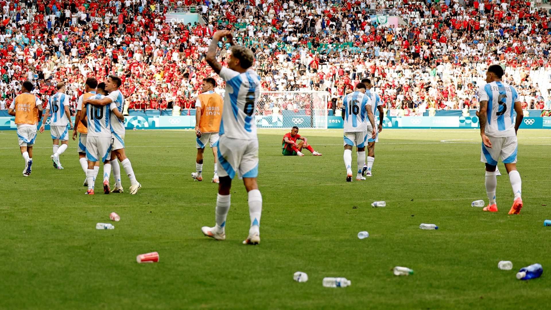 Caos en partido Argentina vs Marruecos de París 2024