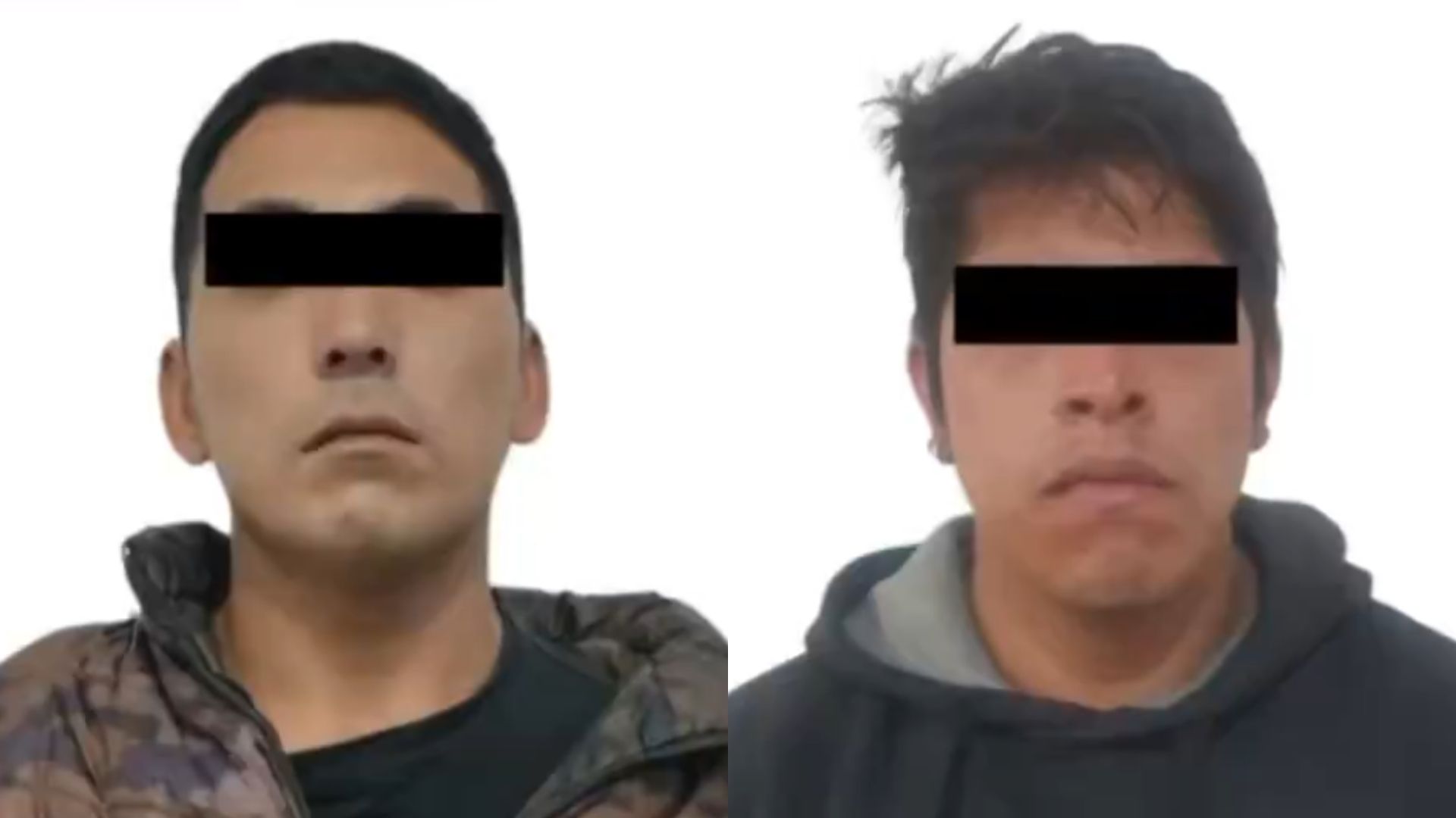 Los detenidos fueron identificados como Miguel Ángel "N" alias "El Pecas" y José Iván "N". Foto: Fiscalía Edomex