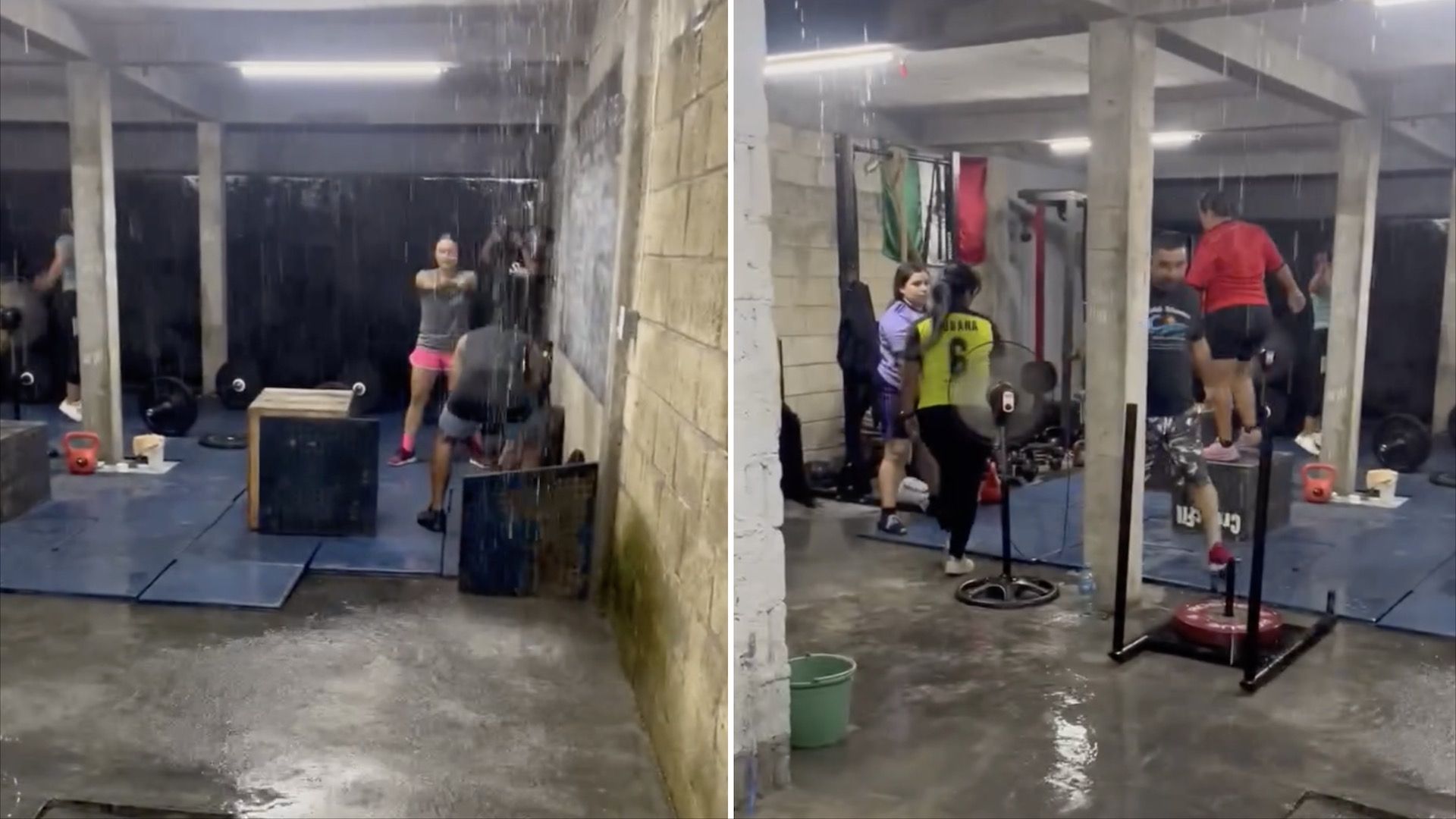 Gimnasio de Veracruz trabaja con todo y lluvia