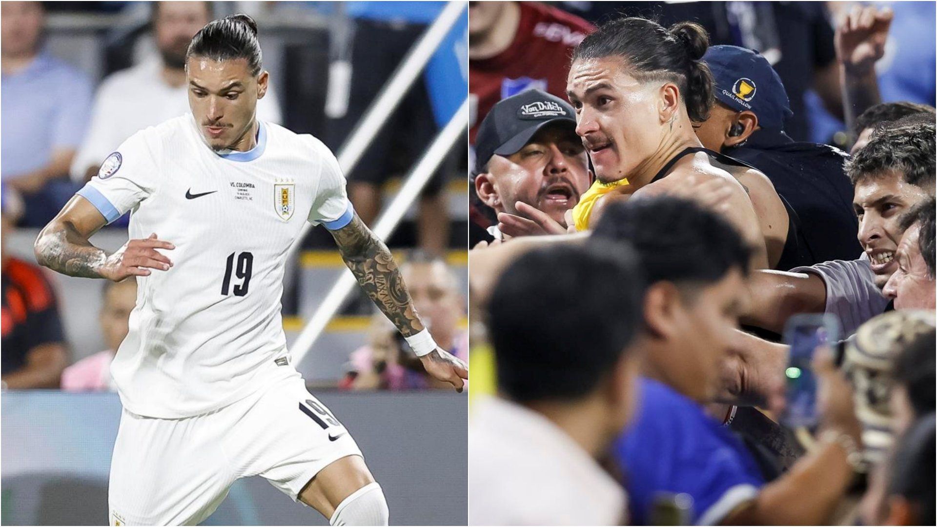 Qué pasó con Darwin Núñez pelea Colombia vs Uruguay