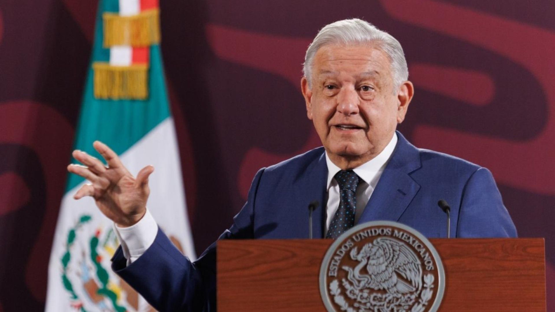 El presidente López Obrador en conferencia mañanera 