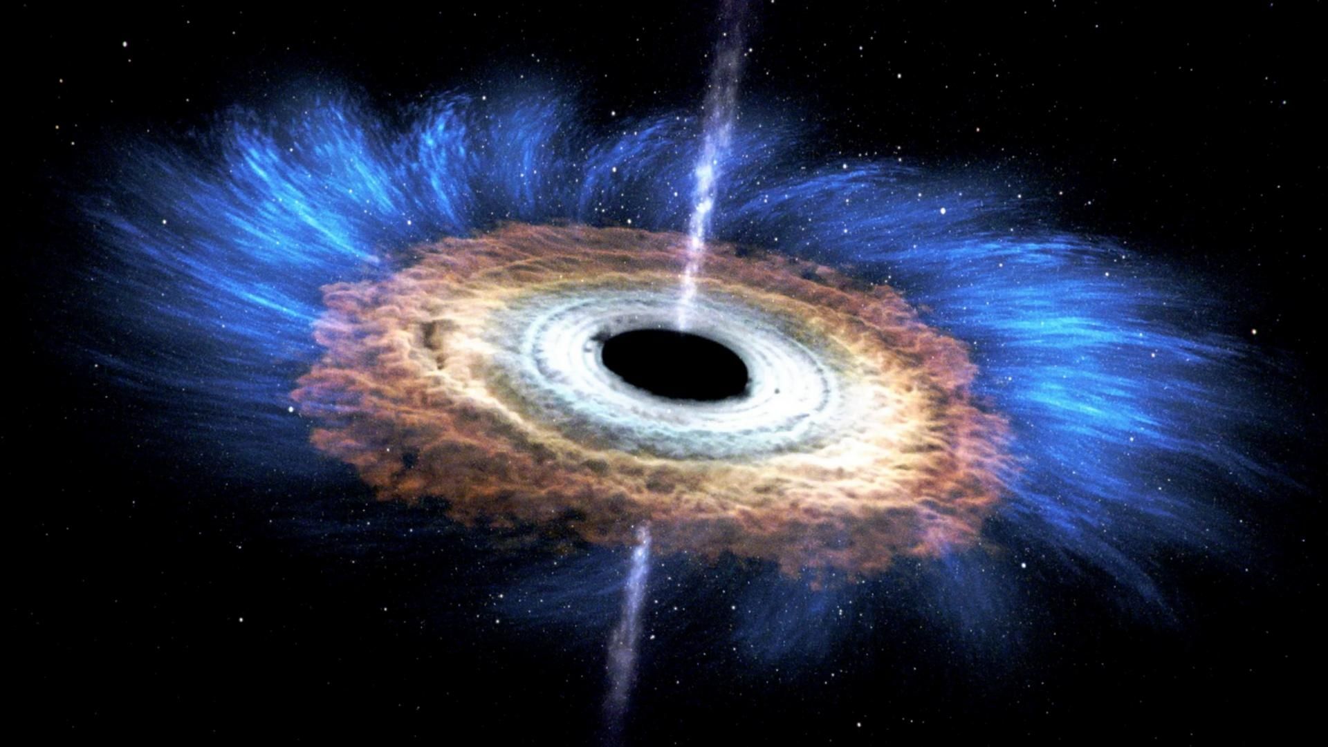 Agujero negro supermasivo en el centro de una galaxia