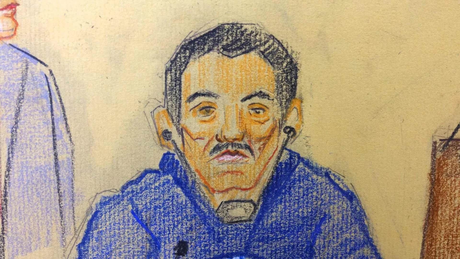 Dibujo en audiencia de ‘El Mayo’ en El Paso, Texas.