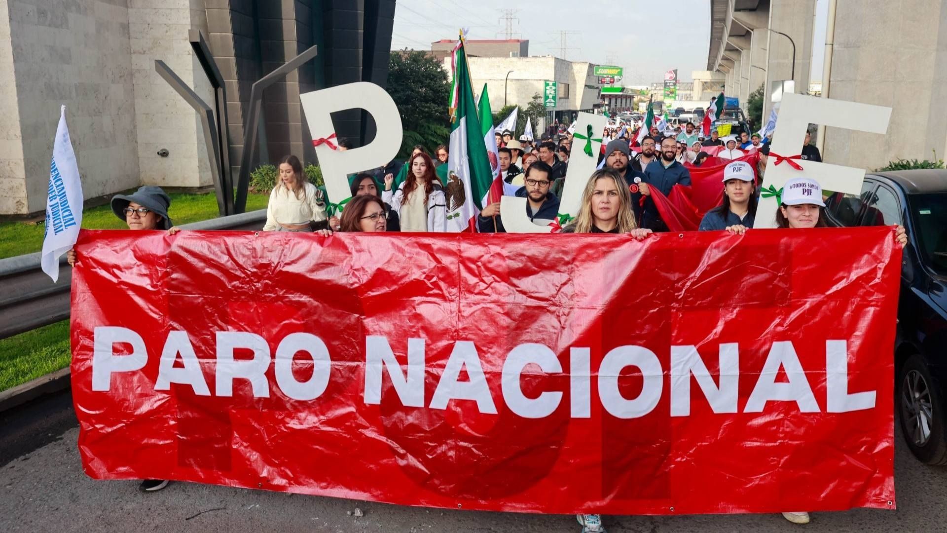 Protesta de trabajadores del Poder Judicial en la CDMX