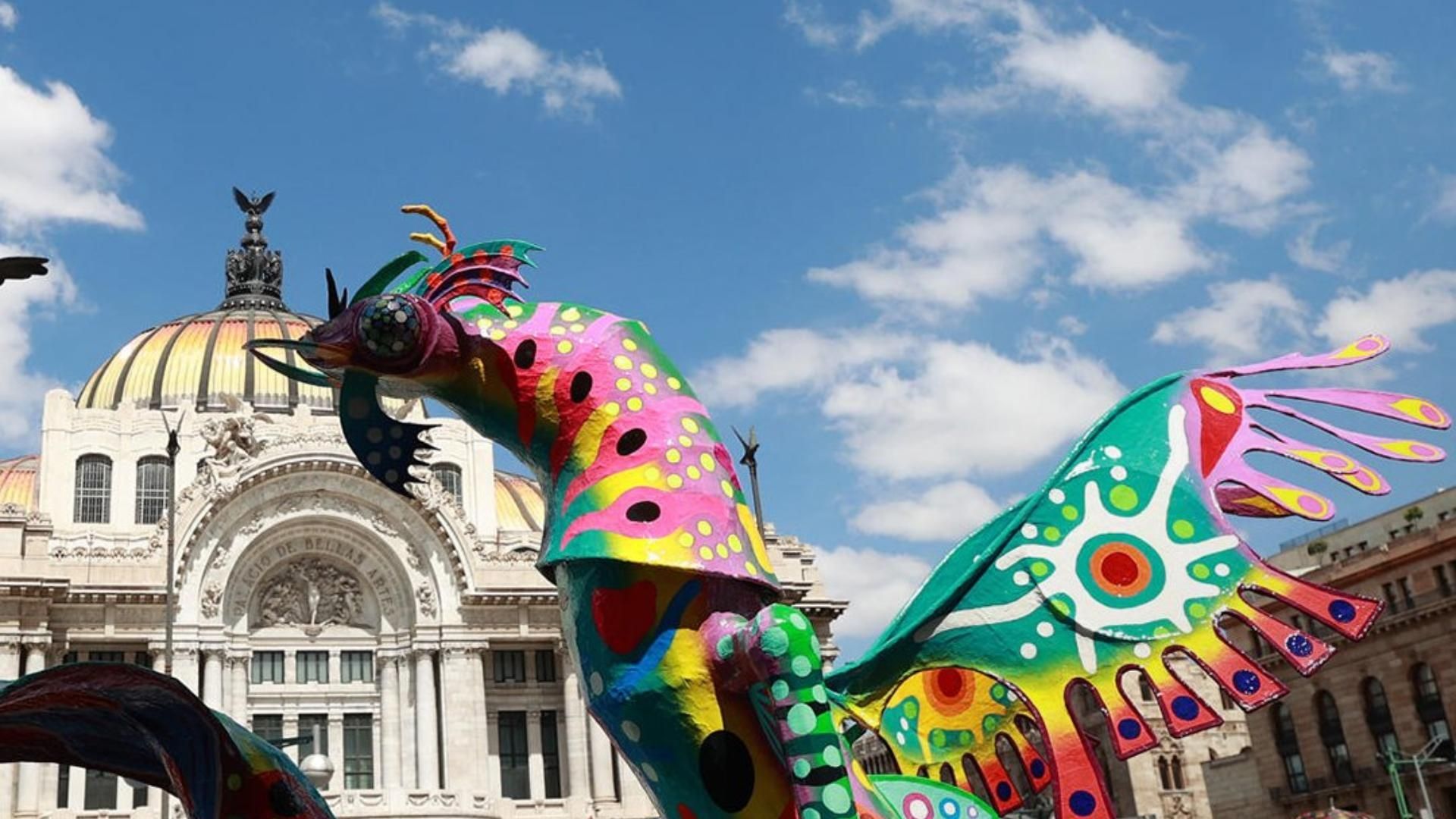 Los alebrijes quedarán instalados hasta el domingo 3 de noviembre en una exposición pública a lo largo del Paseo de la Reforma 