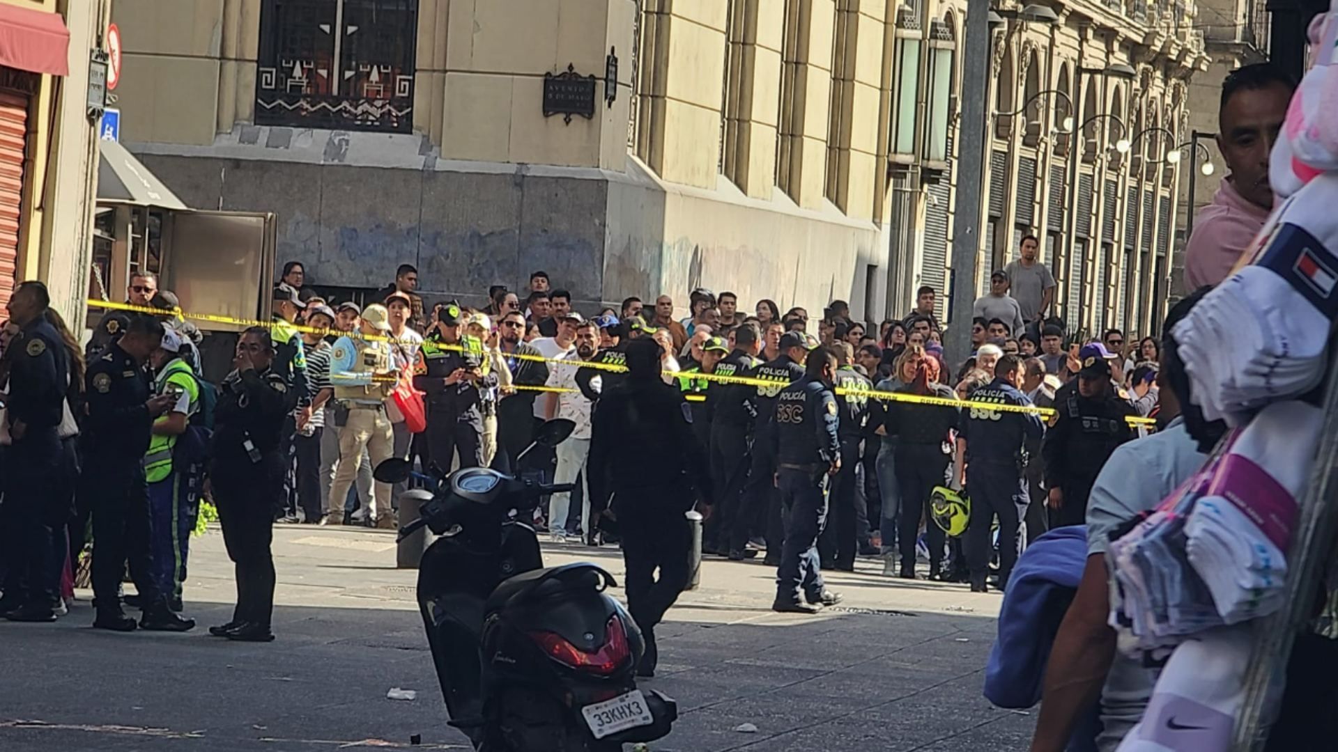 Movilización policiaca después de una balacera en calles del Centro de la CDMX. Foto: Facebook Xochimilco CDMX