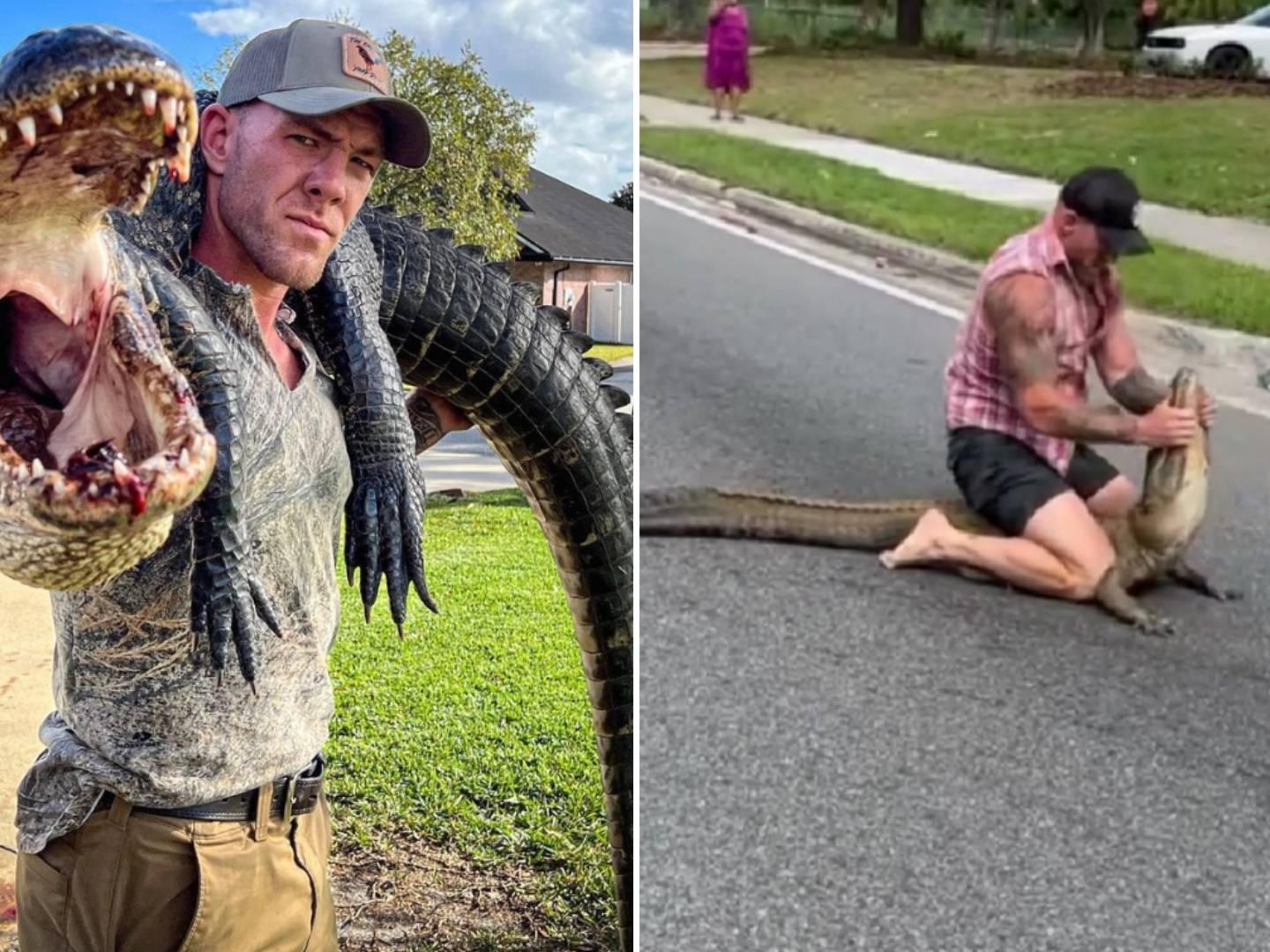 Mike Dragich, peleador de artes marciales mixtas, atrapó un caimán de más dos metros sin ayuda ni protección