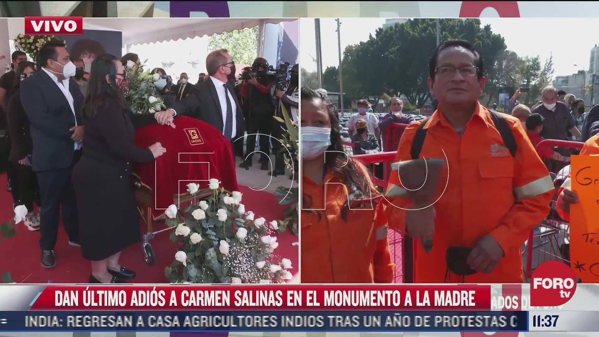 Realizan homenaje de cuerpo presente a Carmen Salinas en Monumento a la Madre (Parte 1)