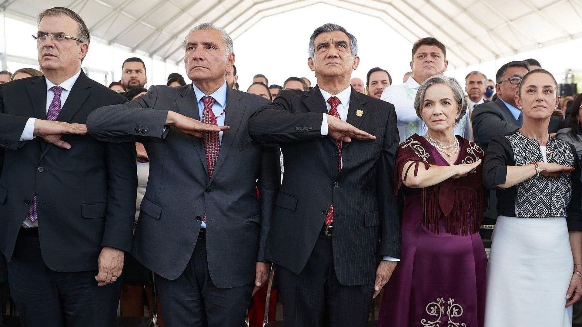 Sheinbaum, Ebrard y Augusto López asisten a toma de protesta de Américo Villarreal