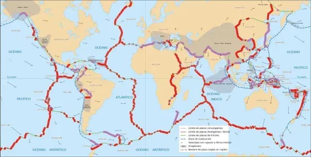 Mapa de las placas tectónicas