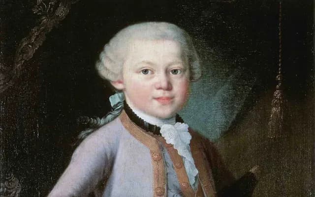 Mozart retratado siendo un niño