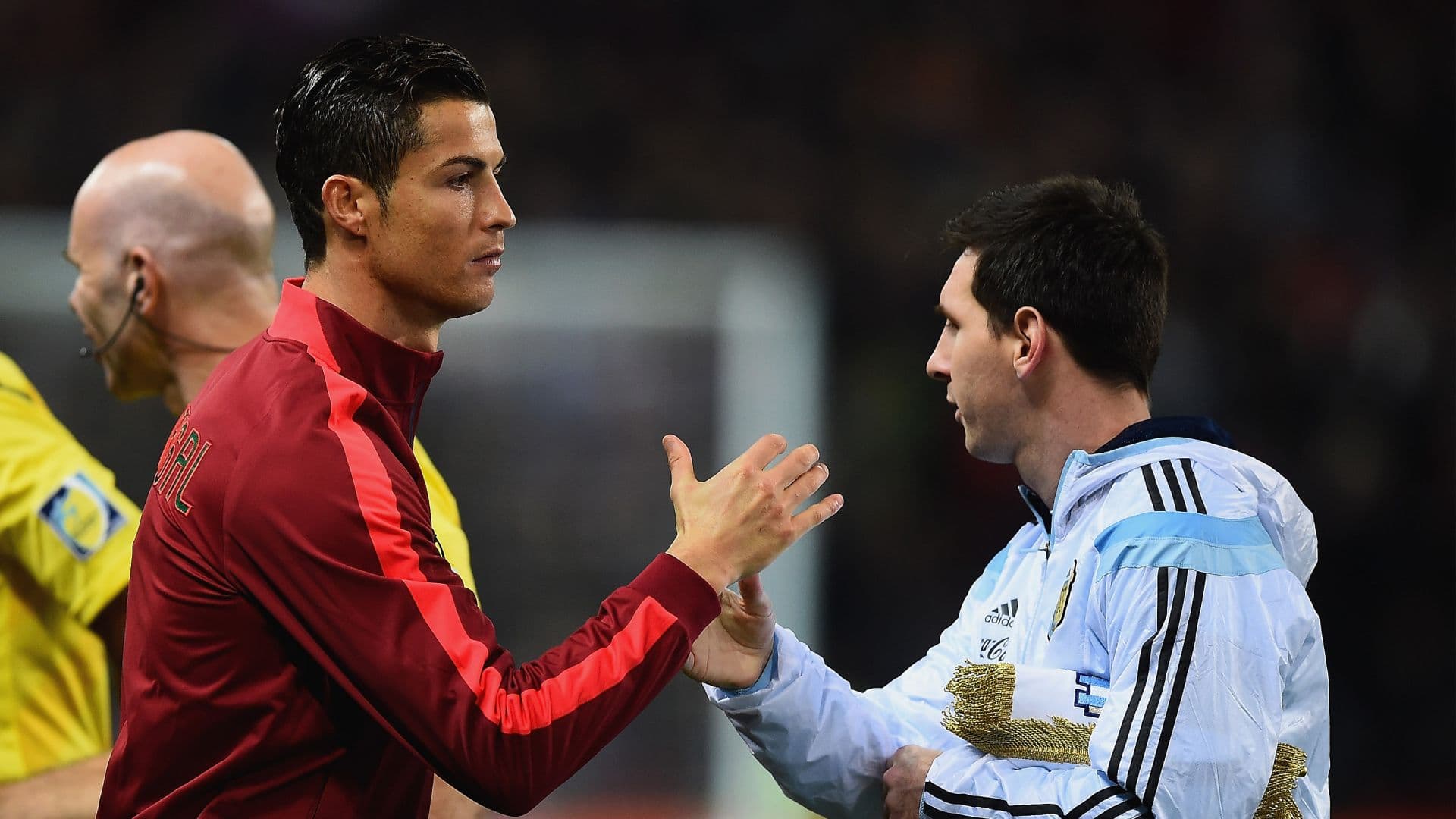 Cristiano Ronaldo y Lionel Messi durante un partido amistoso