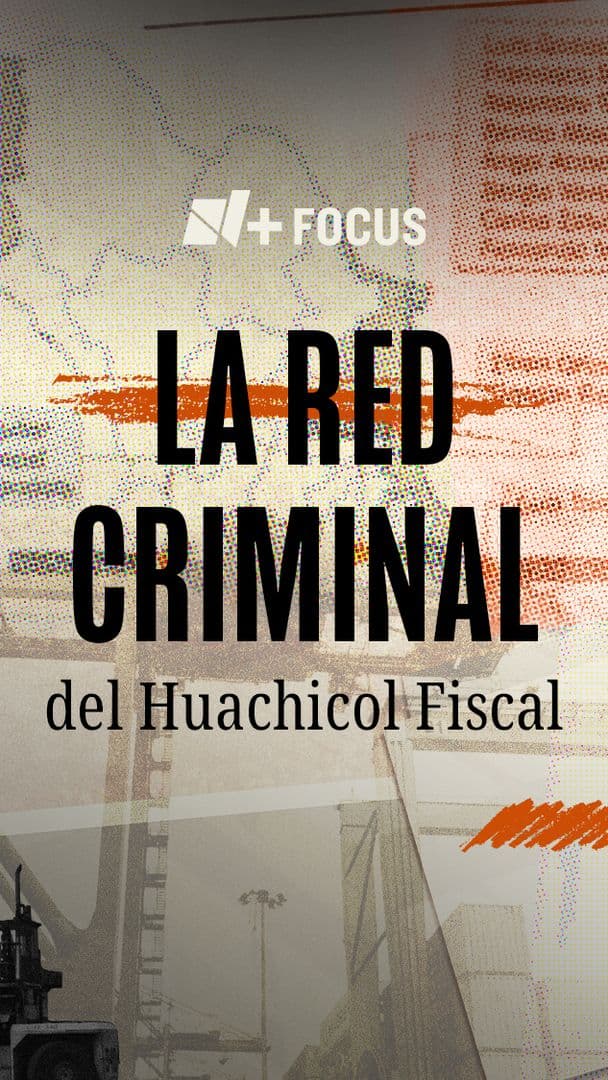 La Red Criminal Del Huachicol Fiscal. Un buque y una grúa cargando contenedores marítimos. De fondo un mapa de la república mexicana.
